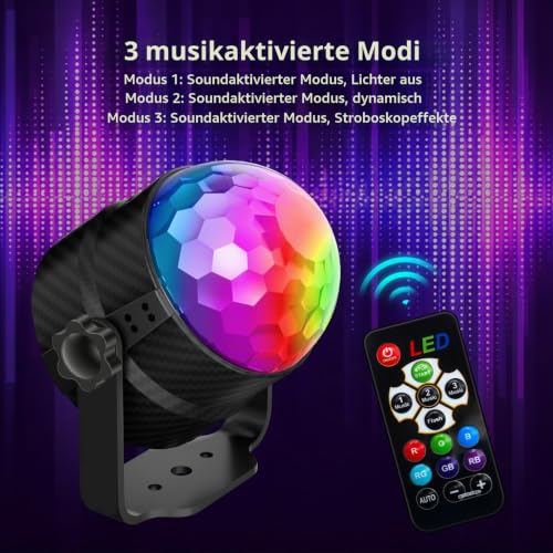 Thumbnail 3 de 2er-Pack Gobikey Discokugeln, 360° Rotierende Discolicht LED Partylicht