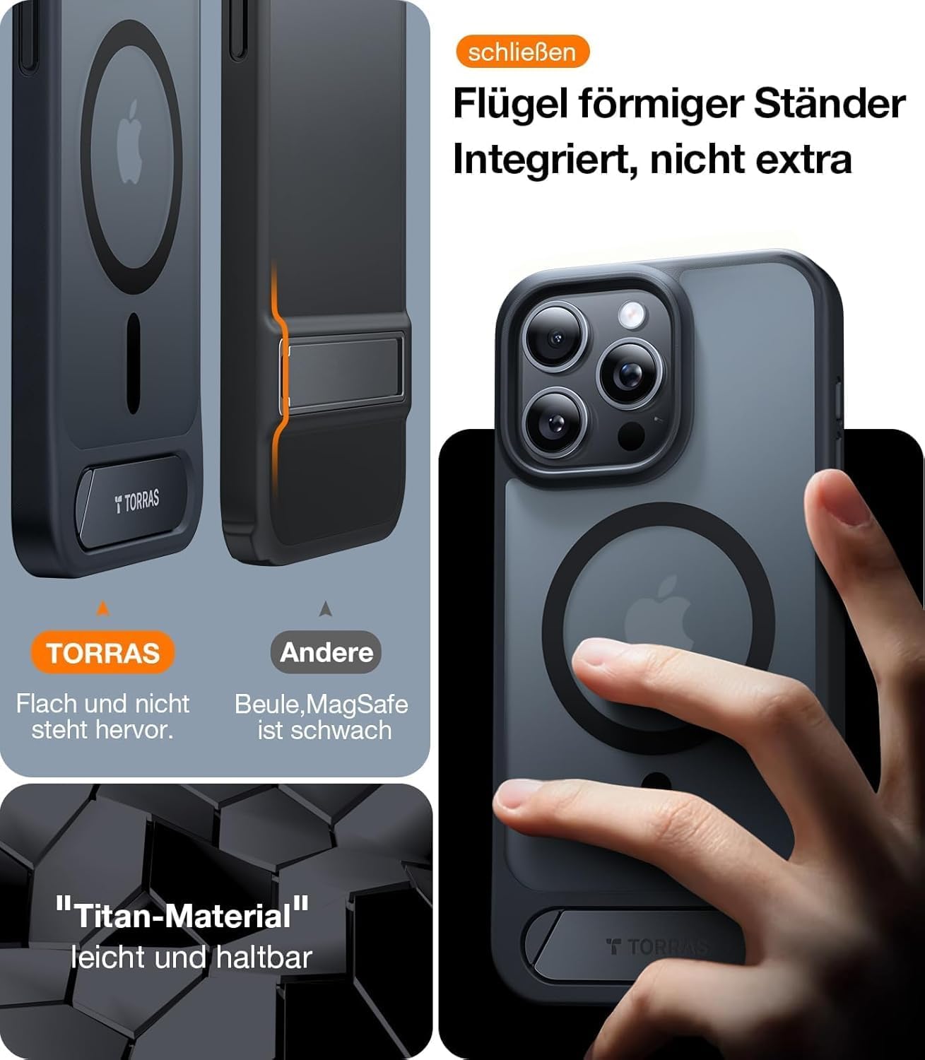Thumbnail 6 de TORRAS Ostand L1 Hülle für iPhone 15 Pro Max 3,66 m