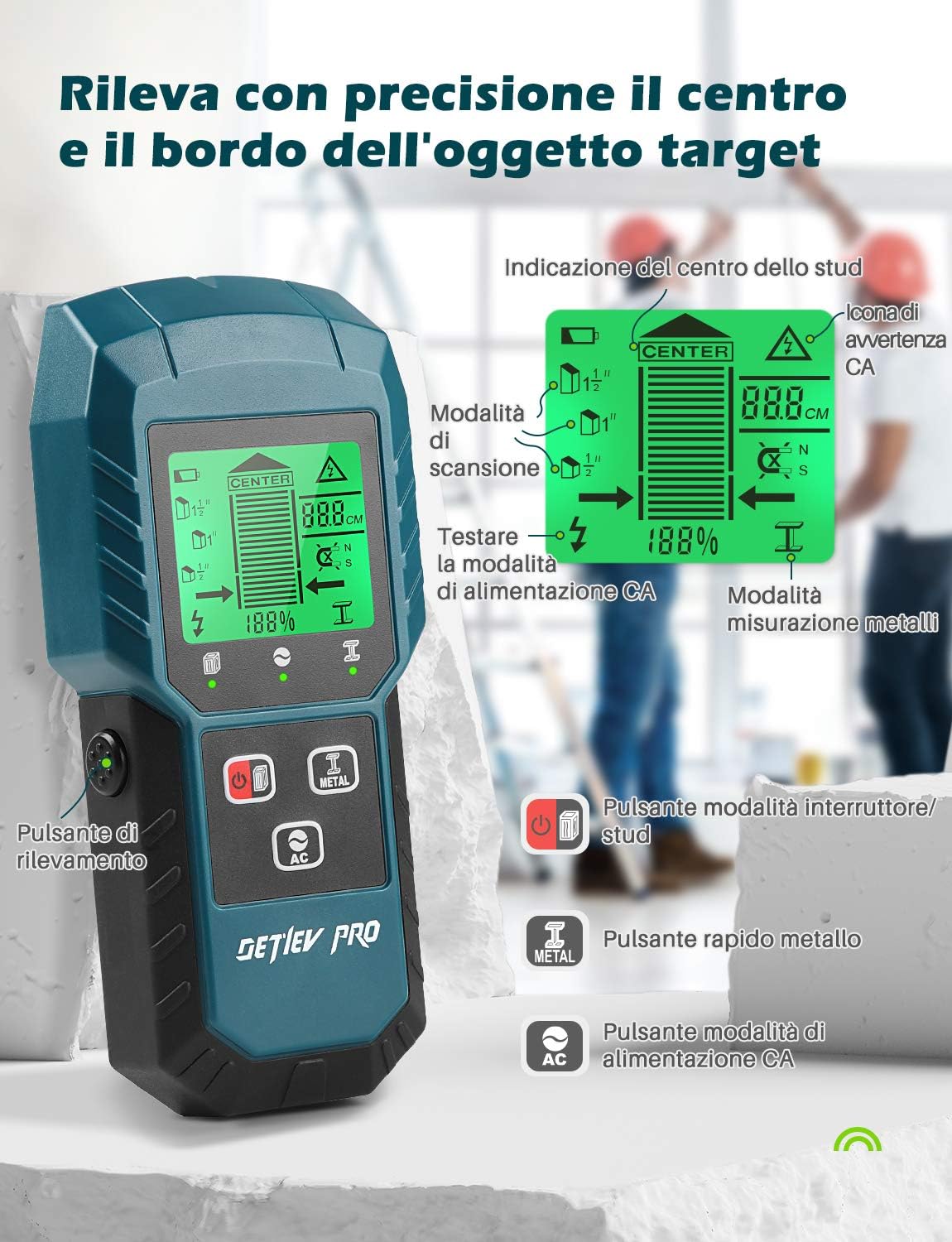 Detalle 2 de DETLEV PRO 5 in 1 Rilevatore Digitale cavi e tubi 5 modalità