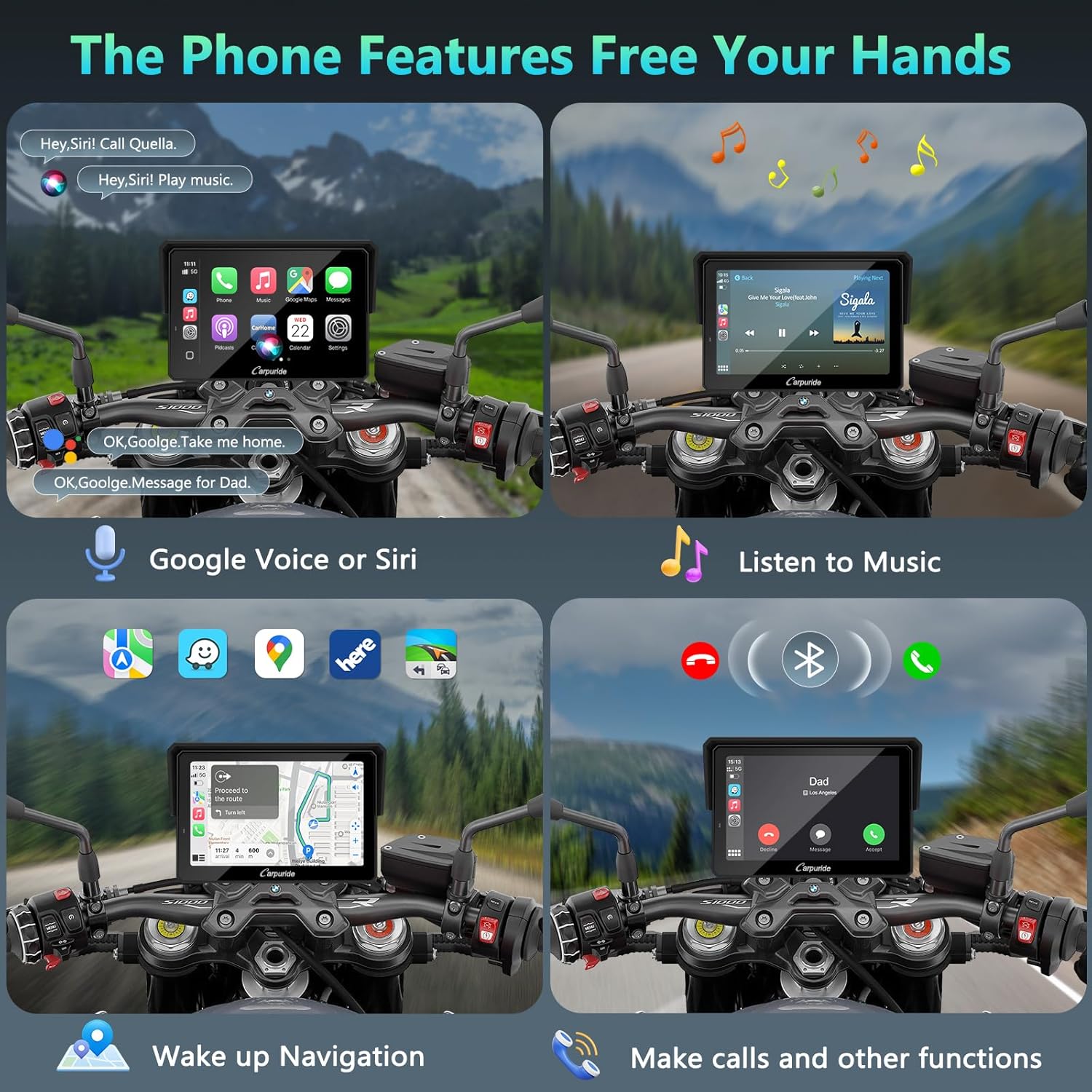 Thumbnail 6 de CARPURIDE W502BS Pro for BMW Motorbike CarPlay & Android Auto