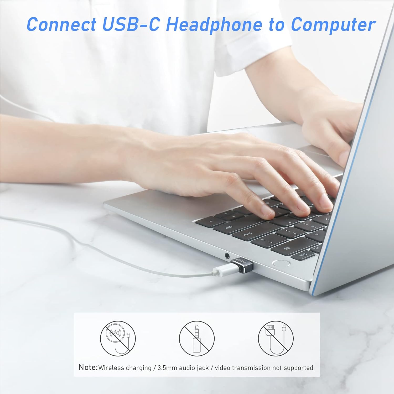 Detalle 1 de Blukar K9307 USB-C Adapter, 3-Pack with 480Mbps Data Transfer