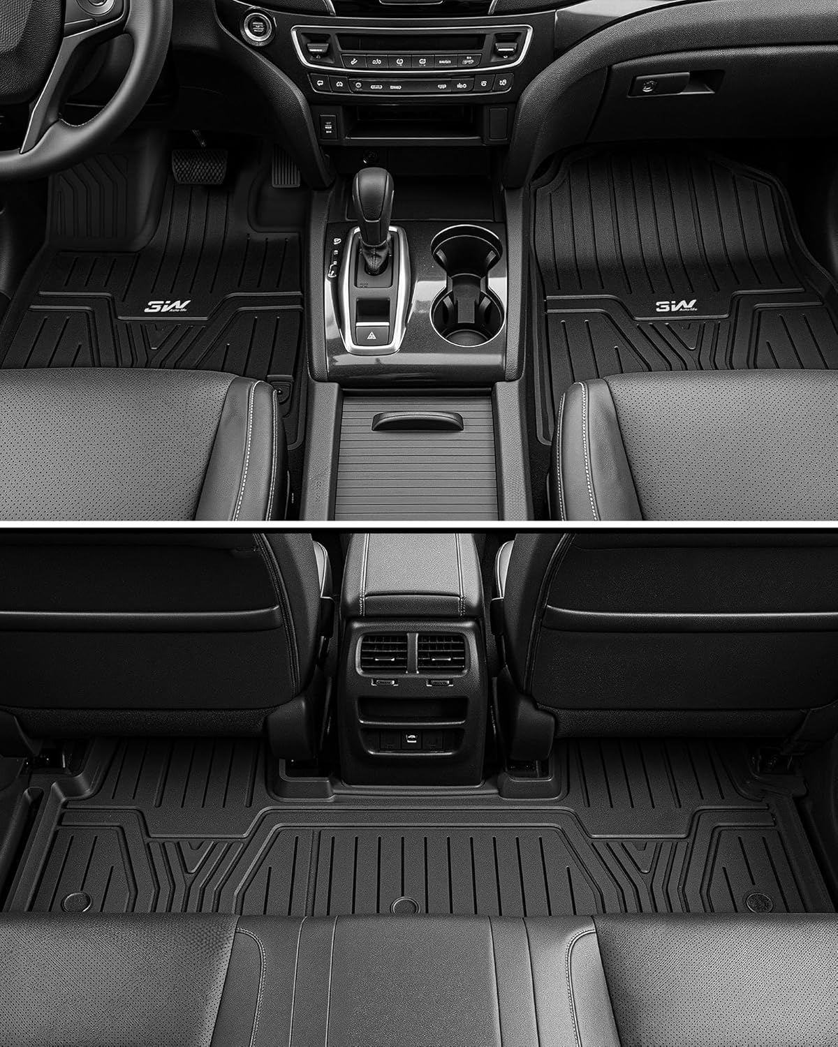 Thumbnail 2 de 3W All-Weather Floor Mats & Cargo Mat for 2026 Honda Passport — Custom Fit, Black