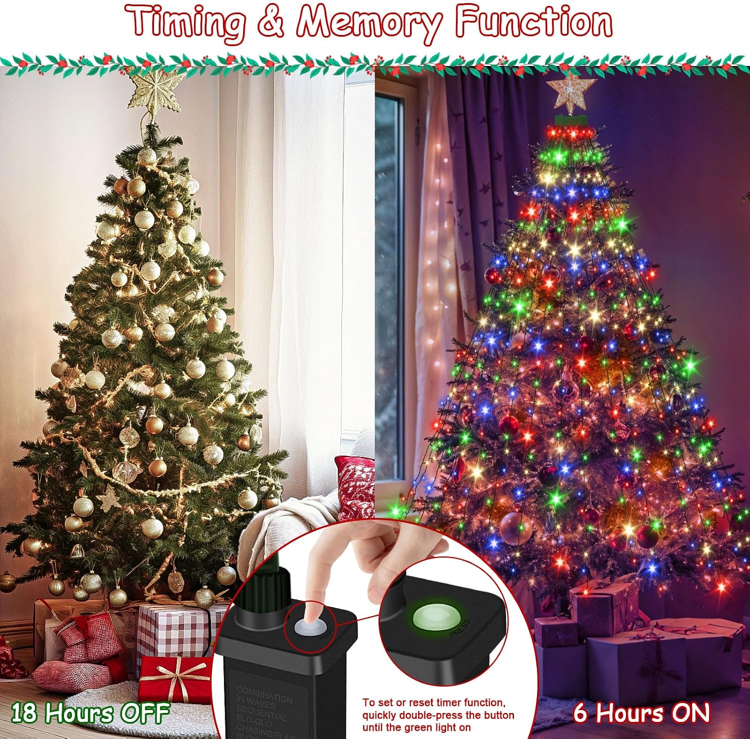 Detalle 2 de Dalugo Christmas Tree Lights 2m ๐