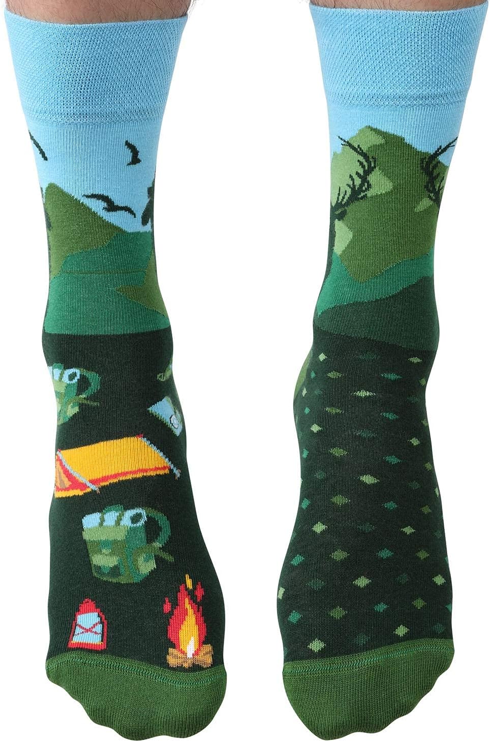Thumbnail 5 de TODO Colours Lustige Socken mit Motiv – Mehrfarbige Berge & Waldtiere für Trekking-Fans