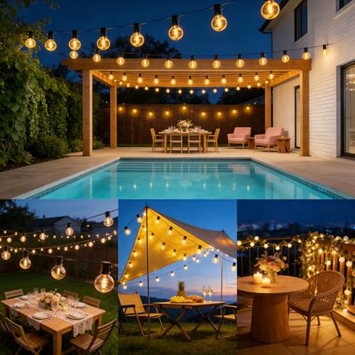 Thumbnail 8 de Guirlande Lumineuse Exterieure Solaire 15M ArsMotin – 17+1 LED G40 IP65 avec Télécommande