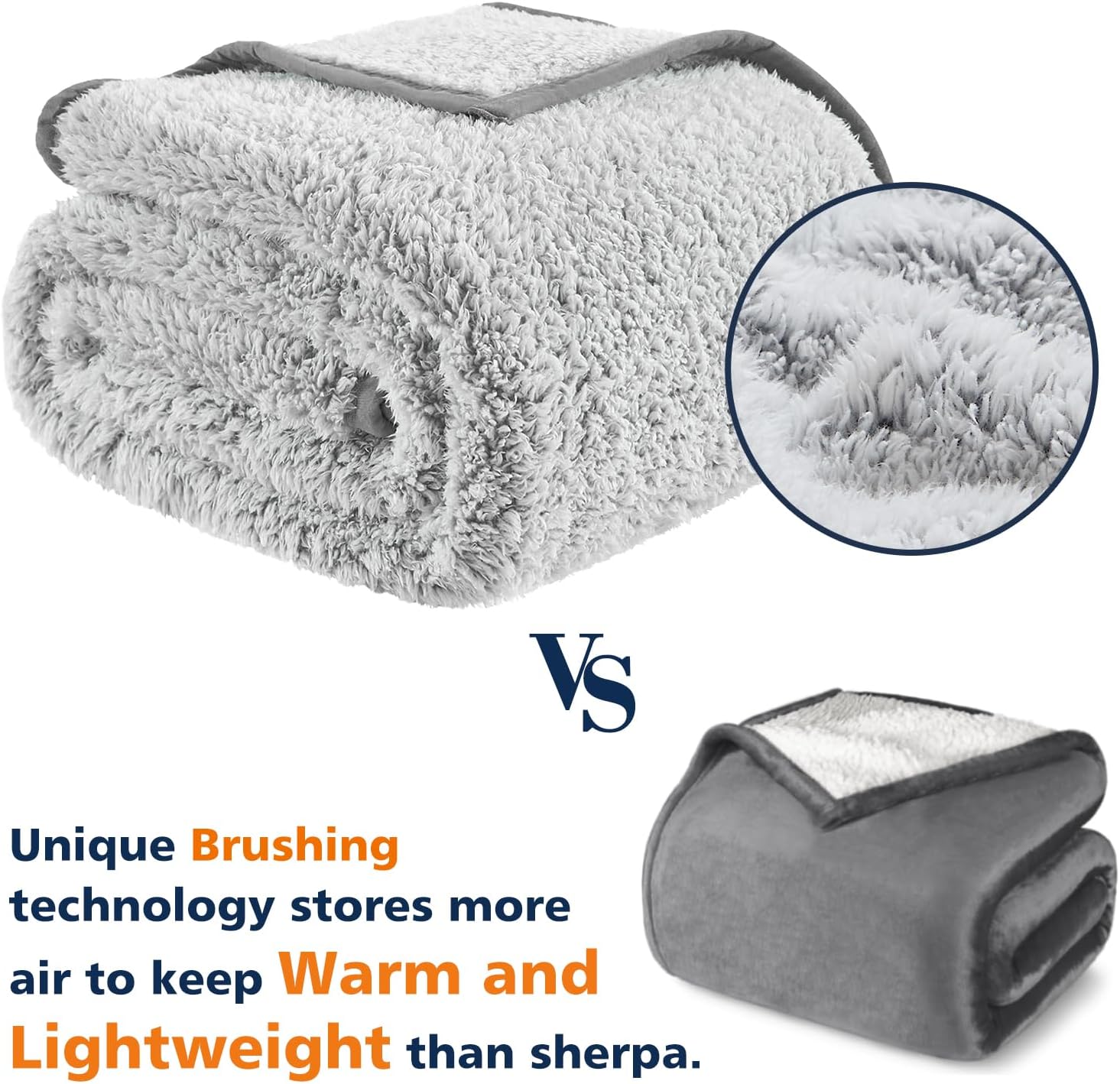 Detalle de EMME Fluffy Sherpa Throw 150x200cm