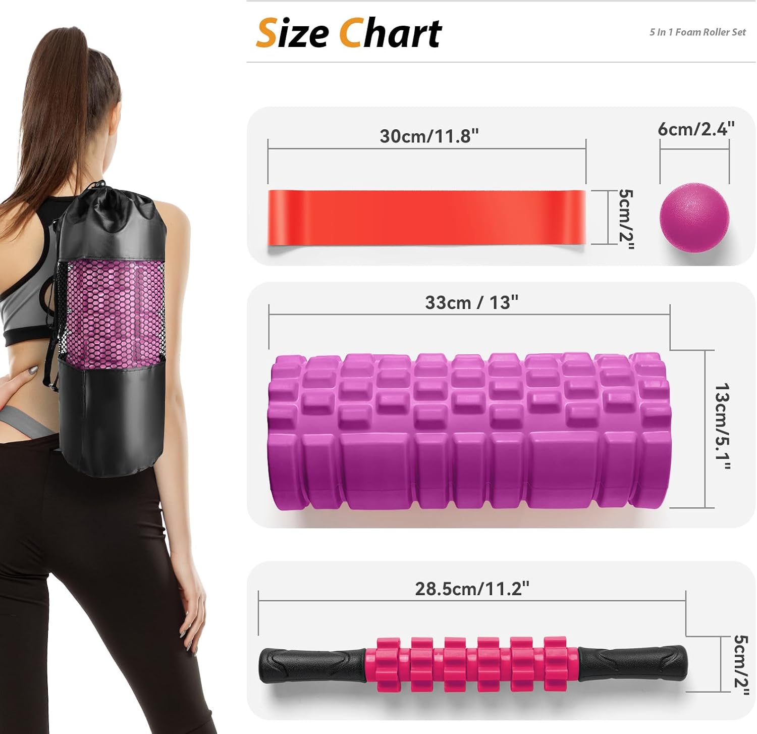 Thumbnail 6 de SUBCULTUREPICK 5-in-1 Foam Roller Set with Massage Stick, Ball and Band