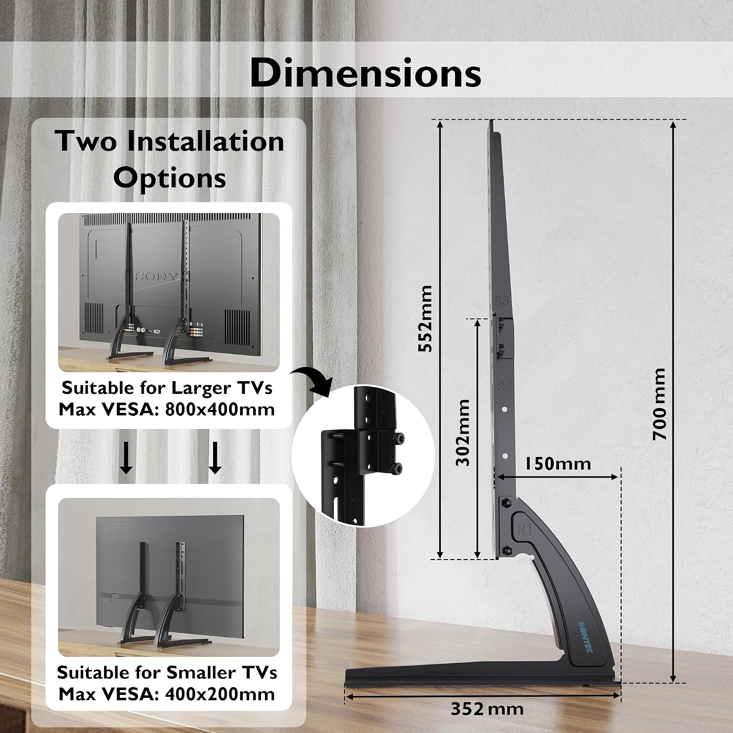 Thumbnail 4 de BONTEC Universal Table TV Stand 50kg