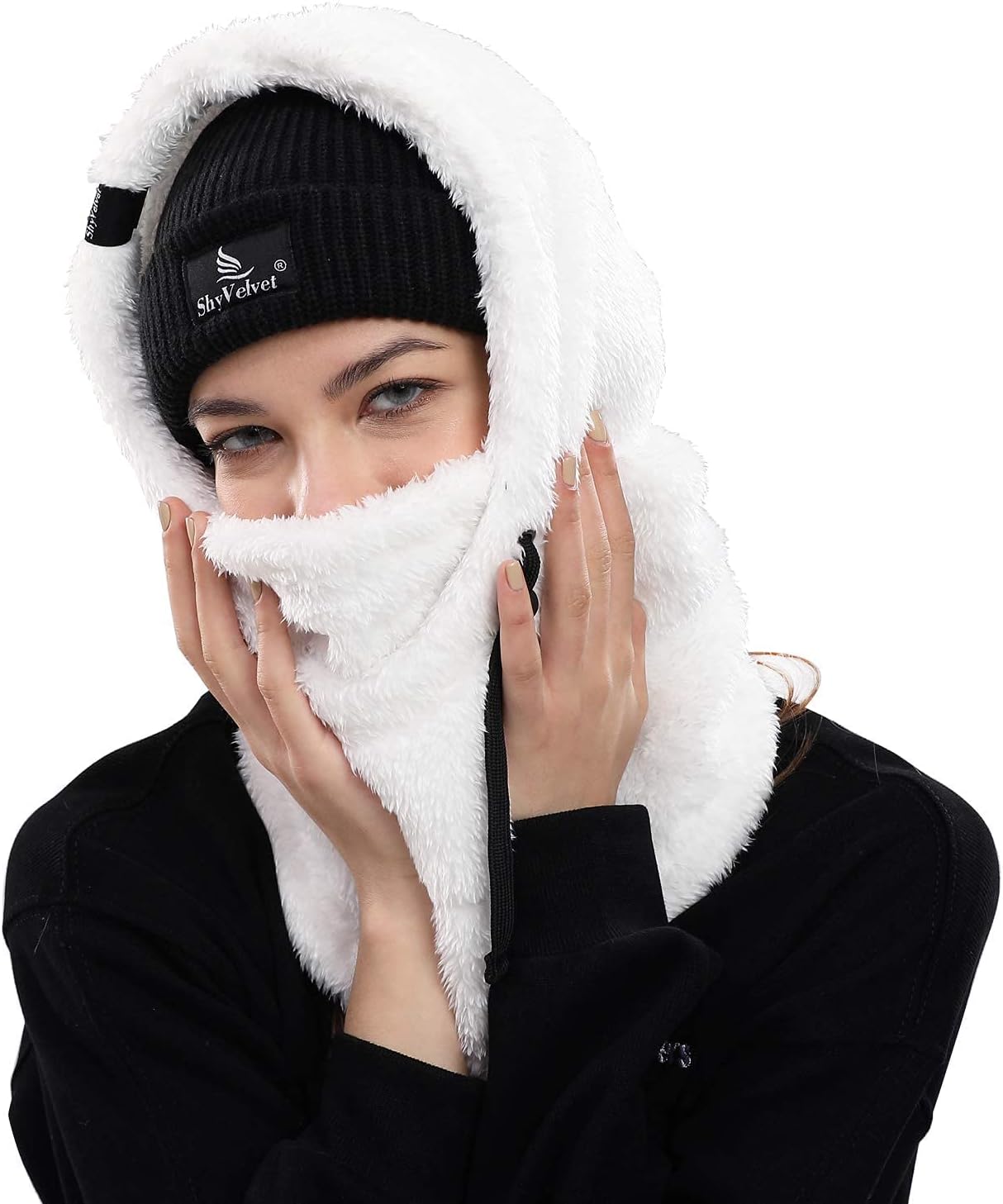 Detalle 2 de Shy Velvet Balaclava Wind‑Resistant Fleece Mask