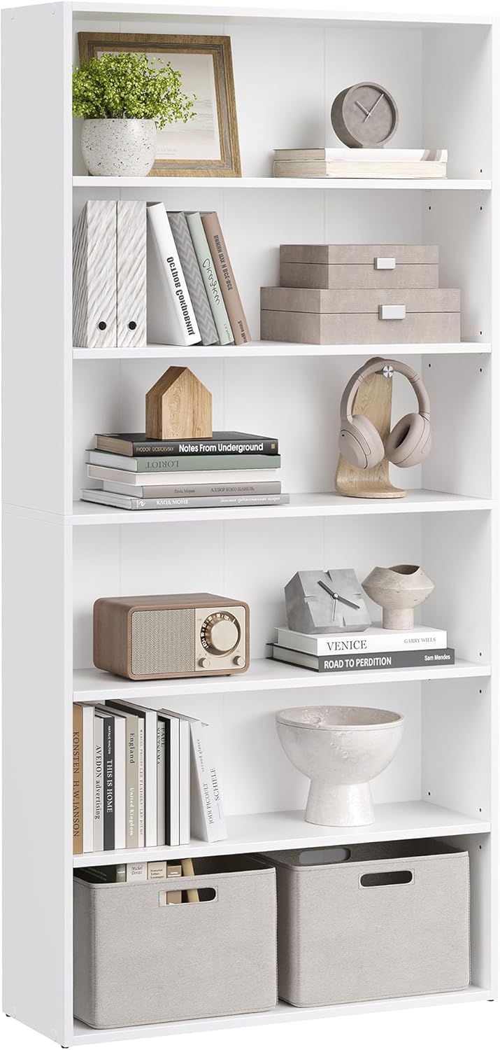 Detalle de VASAGLE Collection 6-Tier Cube Bookcase (Cloud White, 24 x 80 x 160.7 cm) CUSTOS LBC412W01