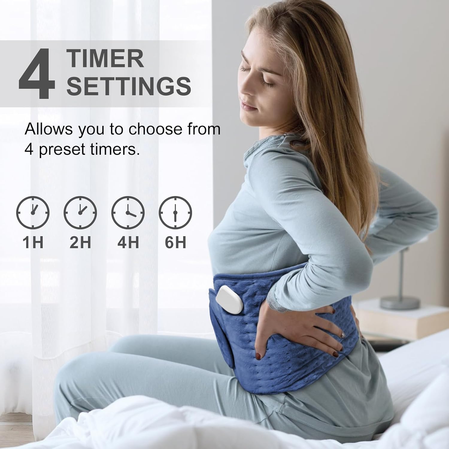 Thumbnail 3 de Heat Pad for Back Pain Relief Electric Heating Pad with 6 Temperatures and Auto Shut Off Timer