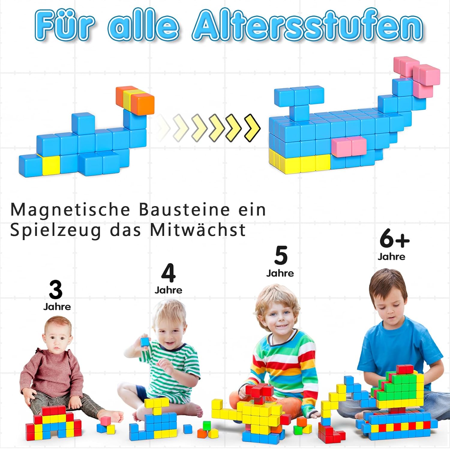 Detalle de Magnetische Bausteine für Kinder ab 3 Jahre