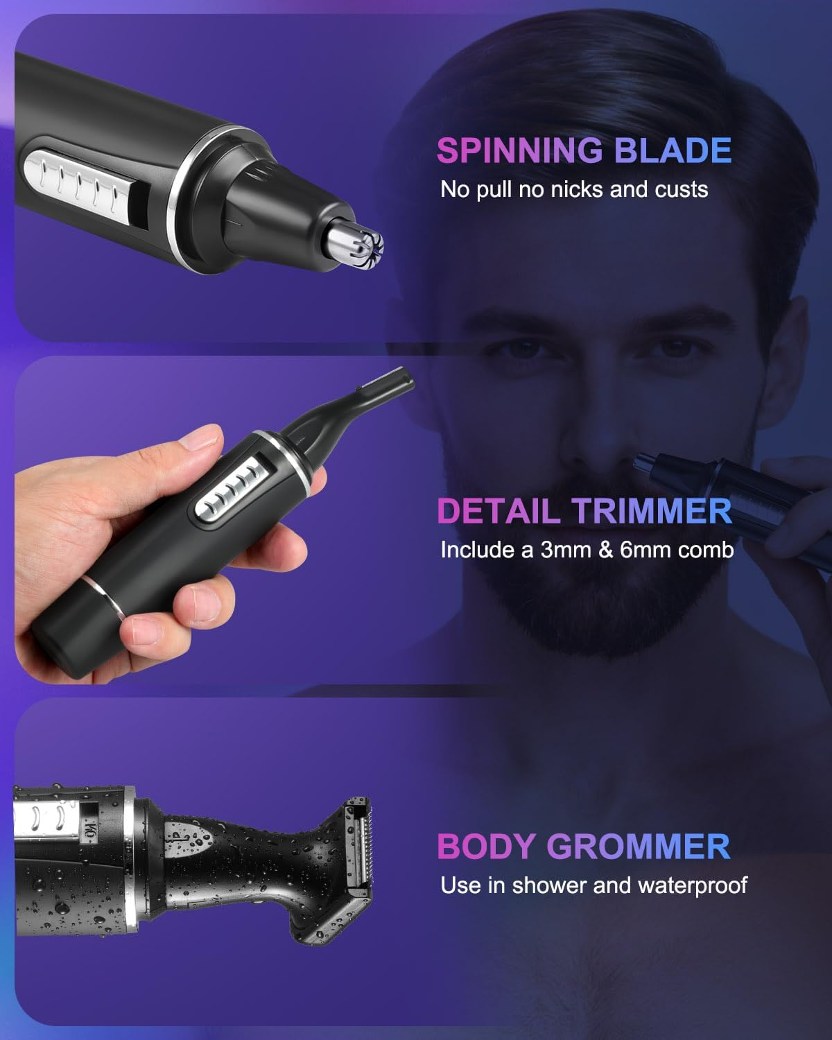 Thumbnail 4 de Nose Hair Trimmer Rechargeable 1 IPX7 waterproof ✂