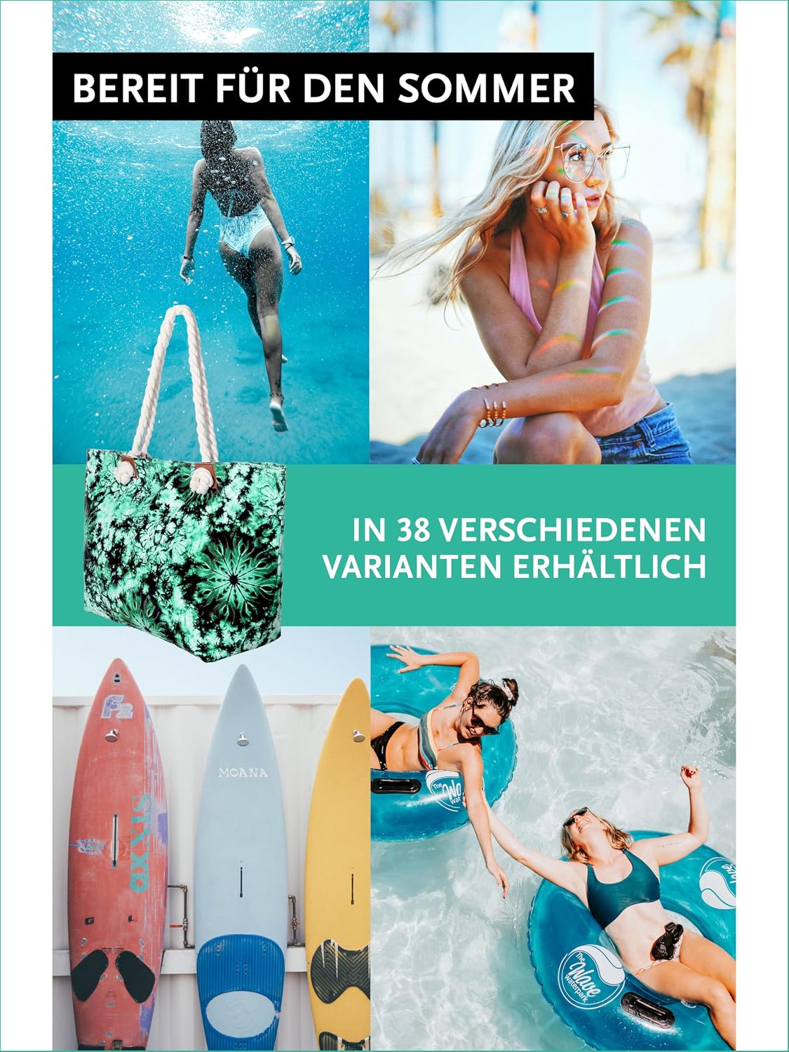 Detalle 1 de DonDon Strandtasche XXL 58 x 38 x 18 cm