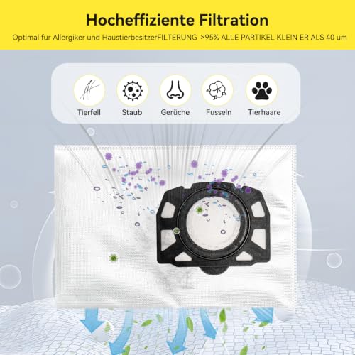 Detalle de 10 Stück Staubsaugerbeutel für Kärcher WD3 – compatible Ersatzbeutel, MV3, SE4001/SE4002
