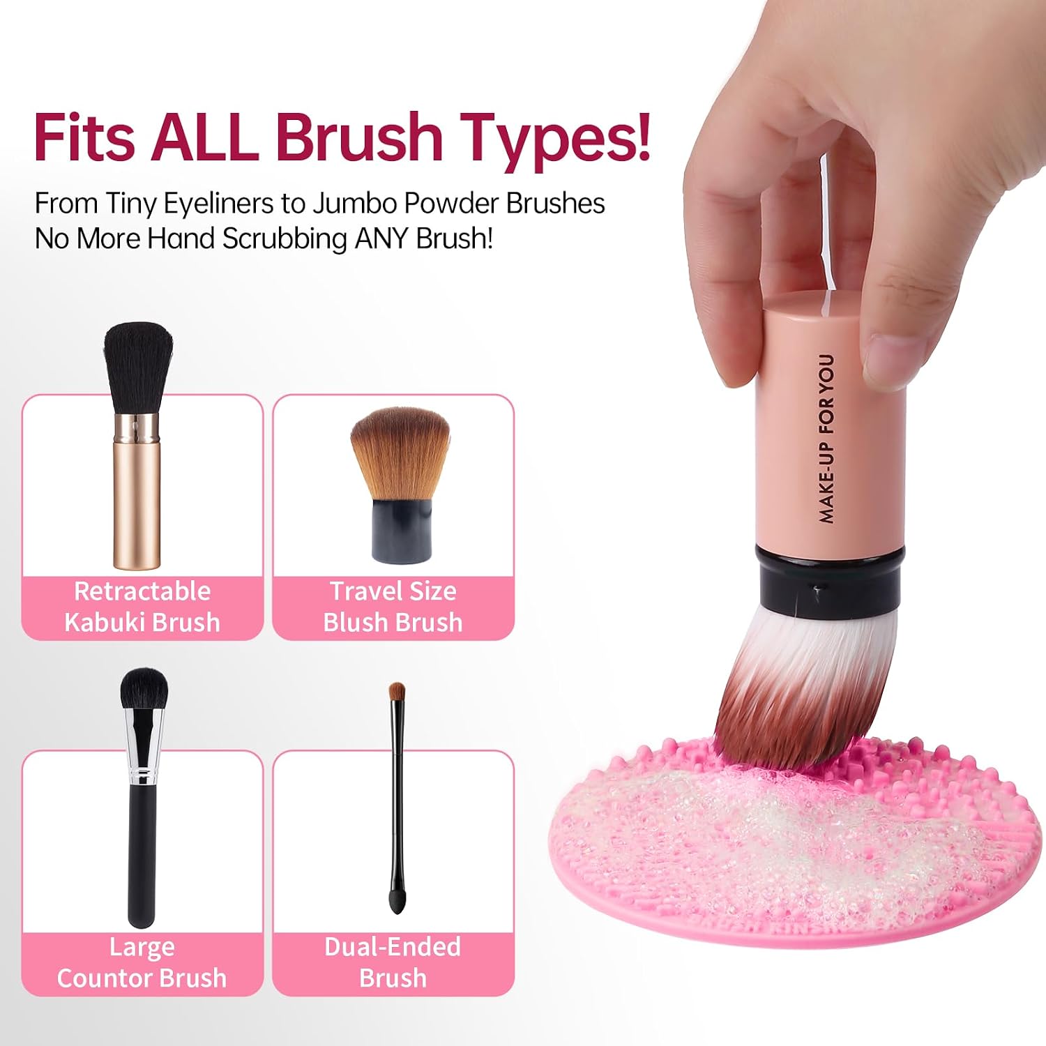 Detalle 2 de Norate Makeup Brush Cleaner Set with Silicone Cleaning Mat and Brush Shampoo