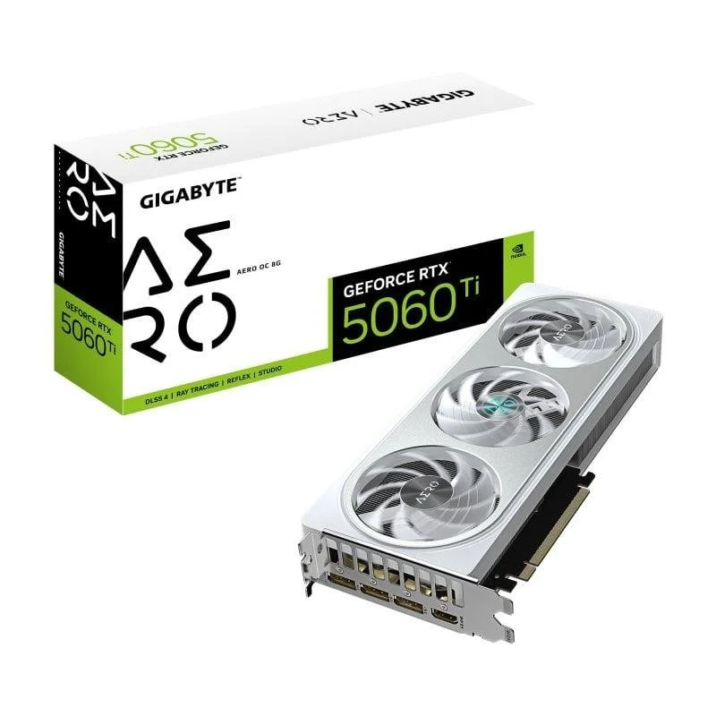 Detalle de Gigabyte GeForce RTX 5060 Ti AERO OC 8GB GDDR7 Reflex 2 RTX AI DLSS4