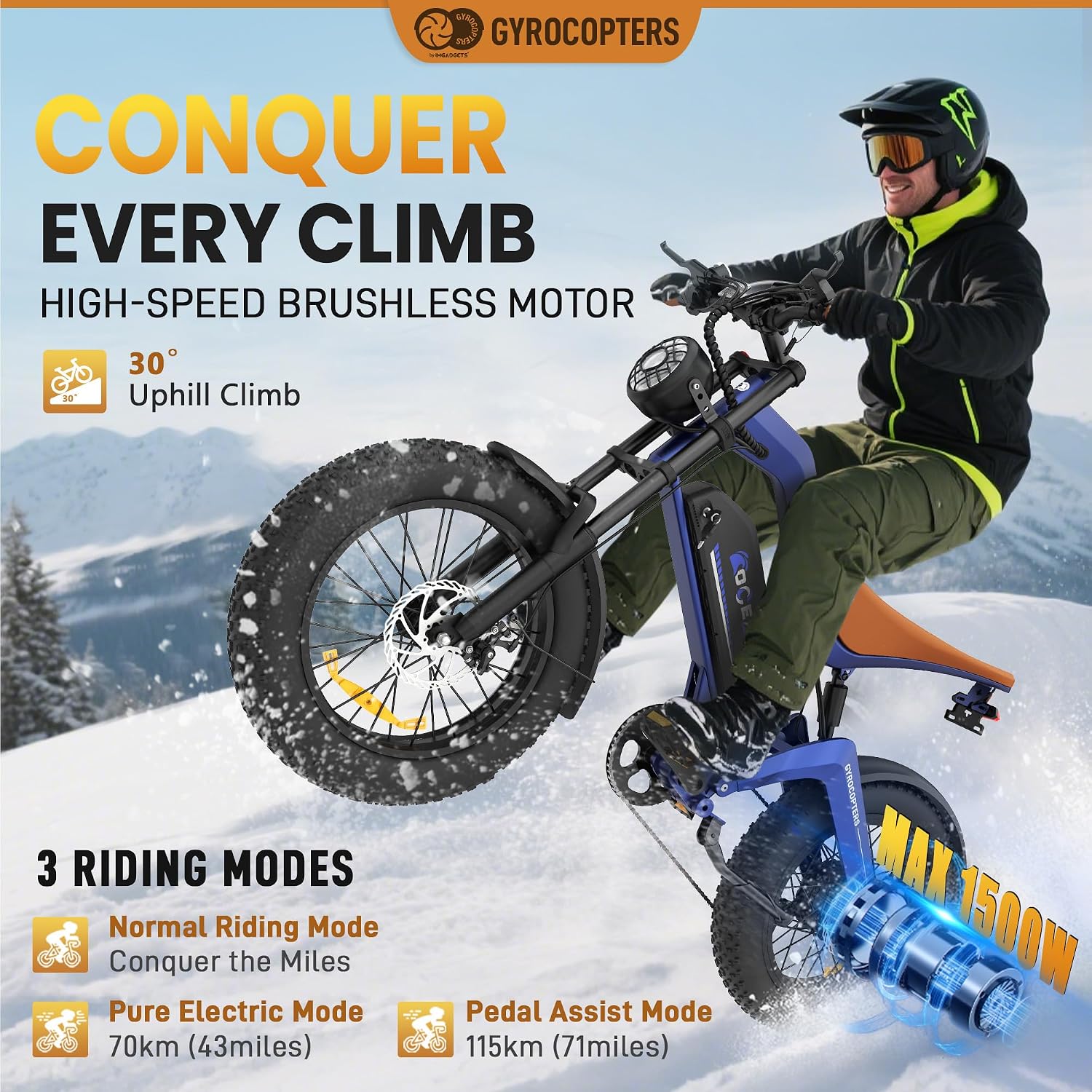 Detalle 1 de Gyrocopters electric dirt bike 1500W