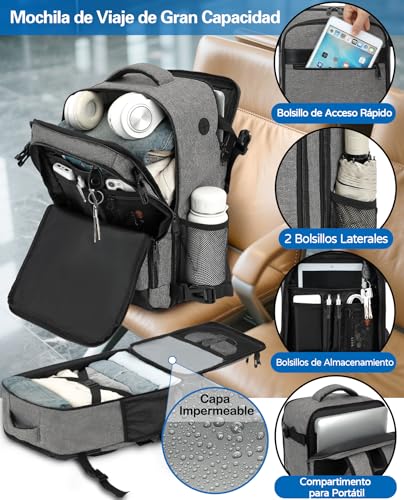 Thumbnail 3 de KLOSTAIN Mochila de cabina para avión 40x20x25 (20L) con bolsillo antirrobo y para portátil de 14