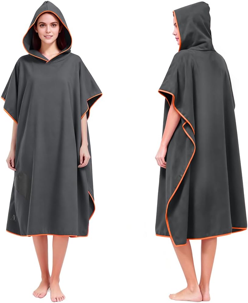 Detalle de AUYAO 5297249 ponchohanddoek voor volwassenen met capuchon en zak