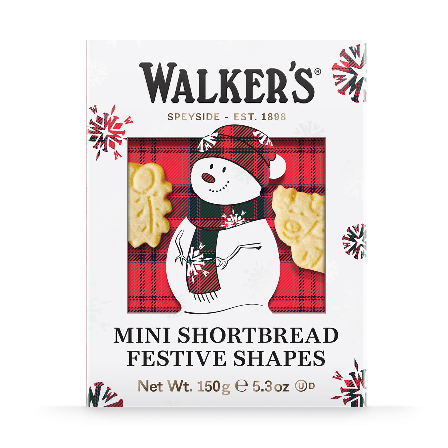 Detalle de Walker’s Snowman Shortbread Cookies, 15.9 oz, 3 Boxes, Mini Festive Shapes