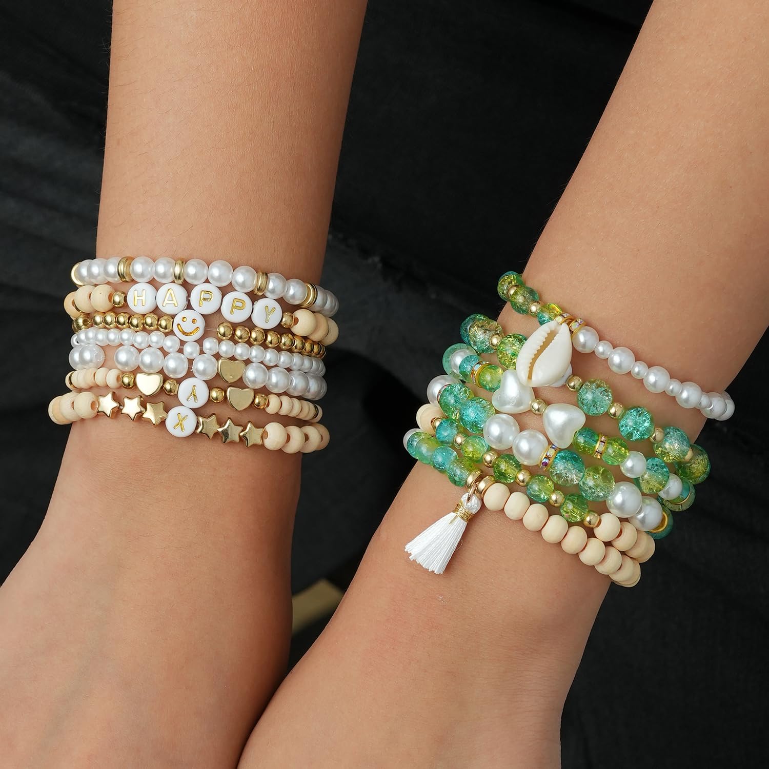 Thumbnail 3 de Leuyuee Glasperlen-Set für Schmuck DIY (ca. 240 Perlen) – Craquelé & Farbverlauf, zum Auffädeln