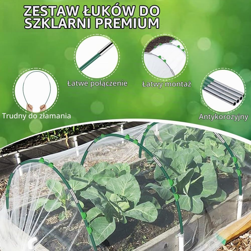 Detalle de ANOMM zestaw obręczy ogrodowych z włókna szklanego, 30 elementów, klipsy