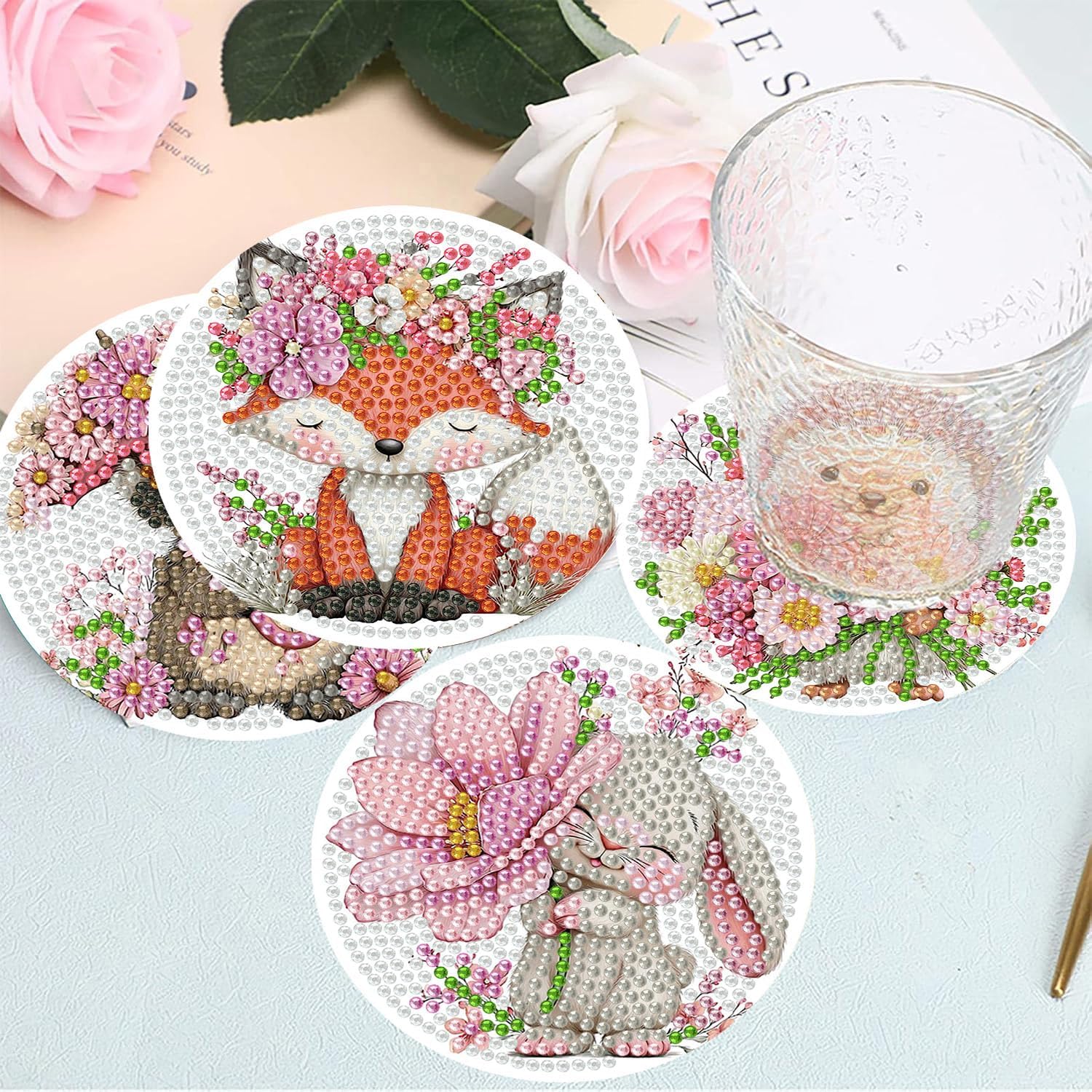 Detalle de HHMATITS Diamond Art Coaster Kit 4 x 4 in
