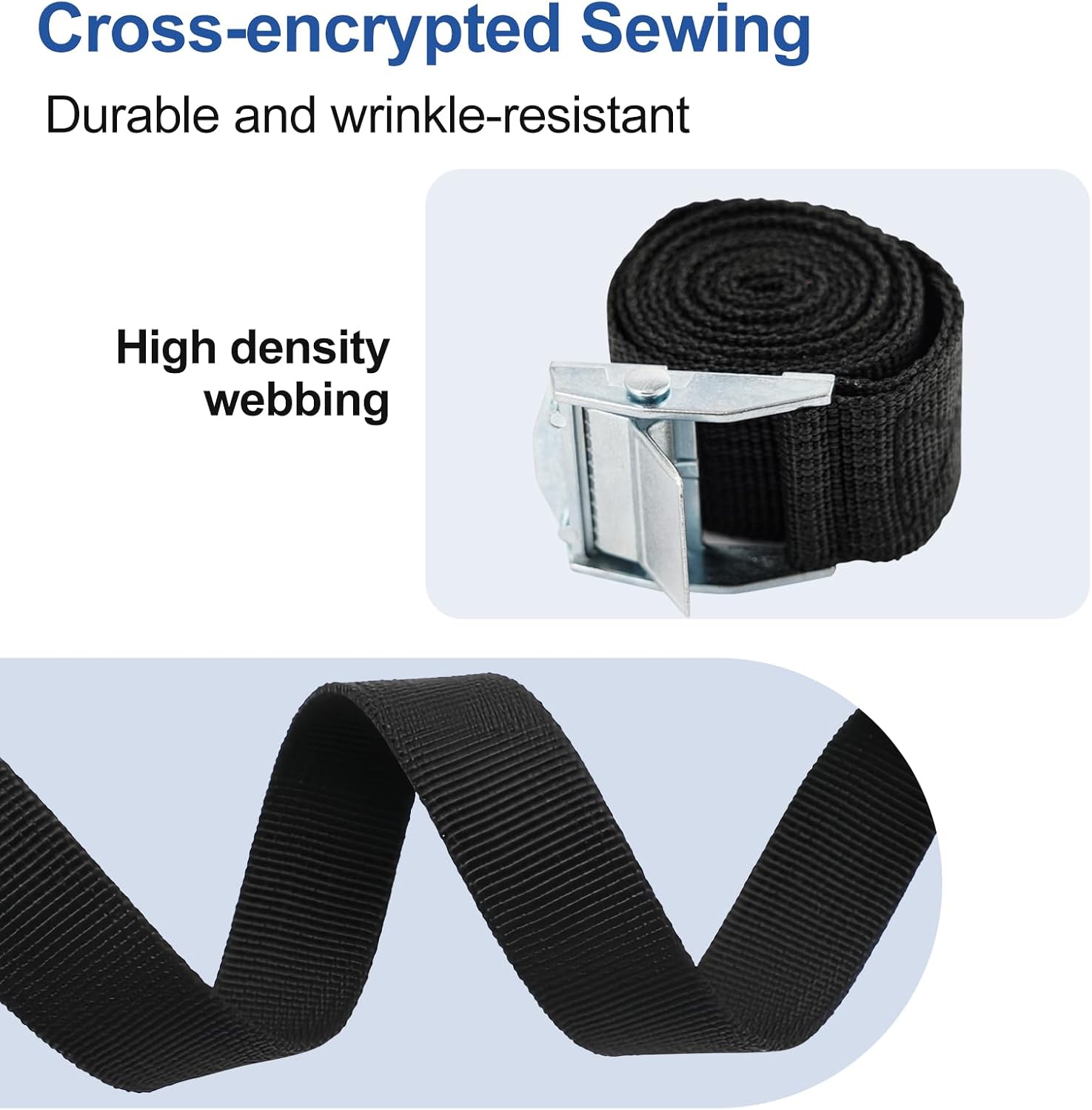 Detalle de Behiruch spännband, 10-pack, 25 mm x 1 m med klämlås, svart