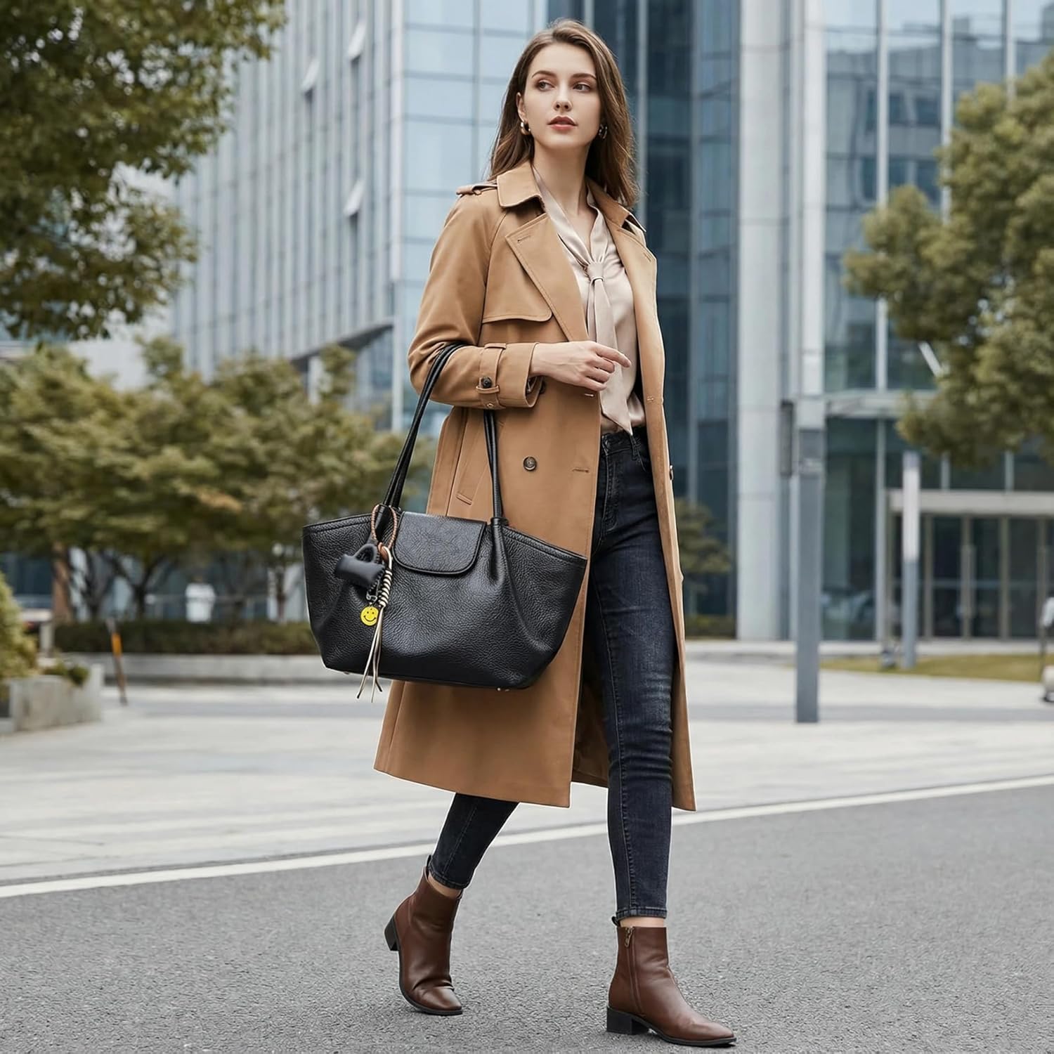 Thumbnail 2 de Waniki Handtasche Damen Mittelgroß – Schulter- und Tote-Bag aus Kunstleder (29 x 15 x 25 cm)