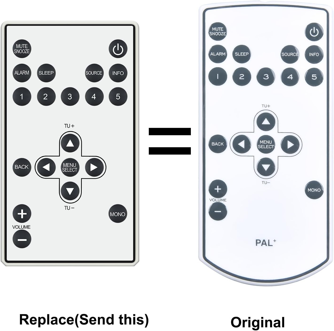 Detalle 2 de TCNOUMT Replacement Remote for Tivoli PAL+ / PALPRWHT