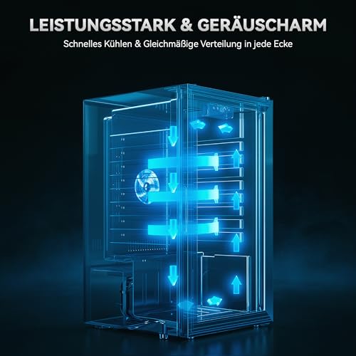 Detalle de TRIUMPHKEY 86L Getränkekühlschrank – frostfrei, 4 Ablagen, 130 Dosen, Glasfront