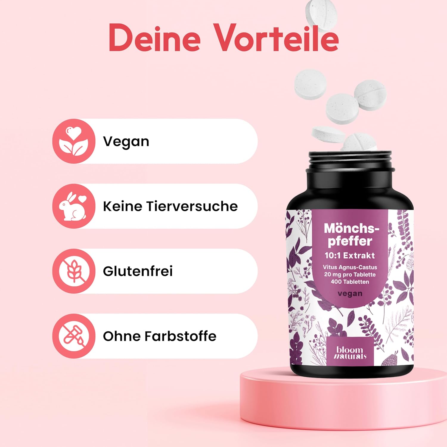Detalle 2 de Mönchspfeffer hochdosiert 20 mg Tabletten