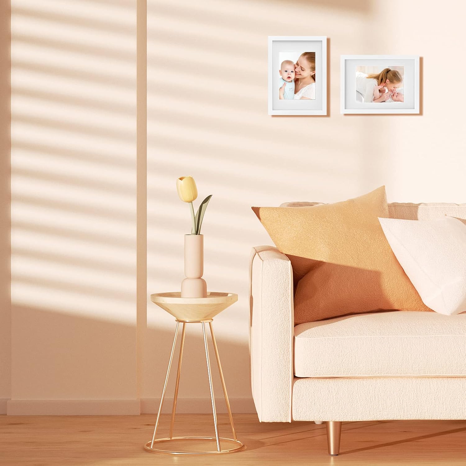 Thumbnail 6 de EGOFINE A4 White Solid Wood Frames Set of 4 with A5 Mat and Plexiglass