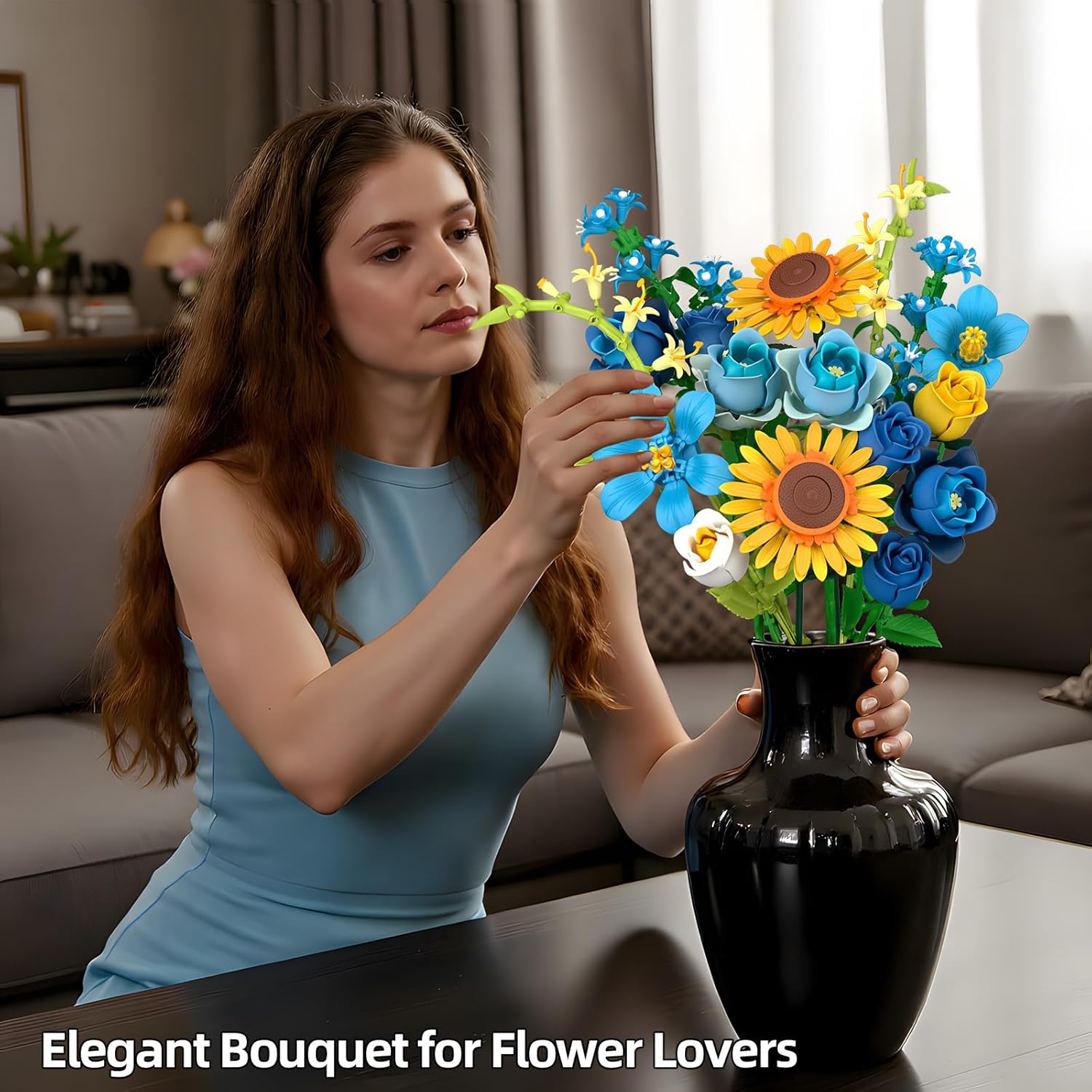 Thumbnail 4 de Blue Rose Starry Blooms 832-piece Bouquet