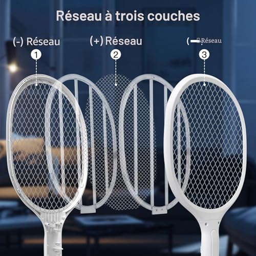 Thumbnail 3 de Walizard 2-in-1 Raquette Électrique Insectes – Tapette à Mouches USB 3000 V