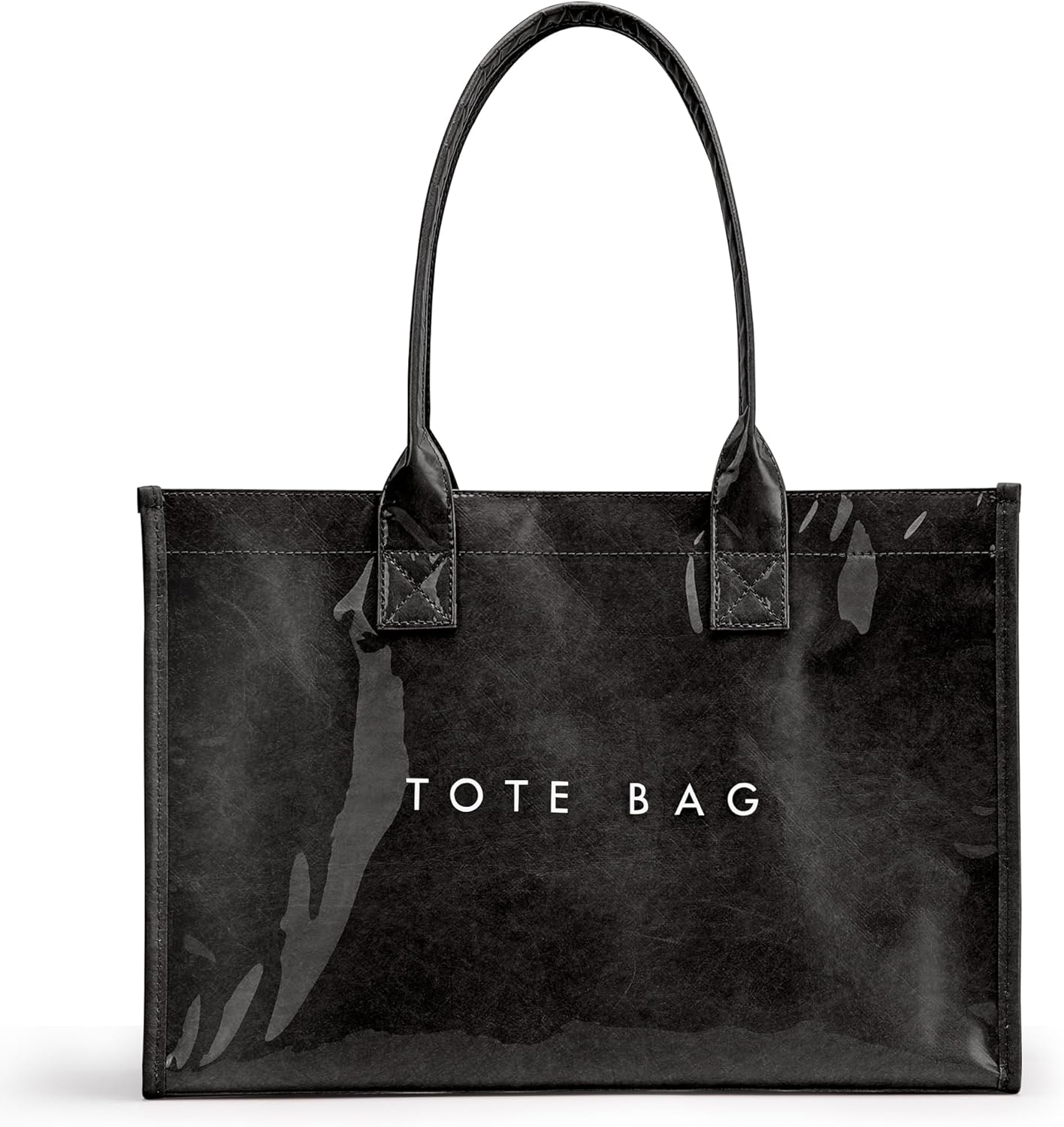 Thumbnail 6 de KALIDI PVC Tote Bag with Kraft Paper Look, Top Handle Work Handbag