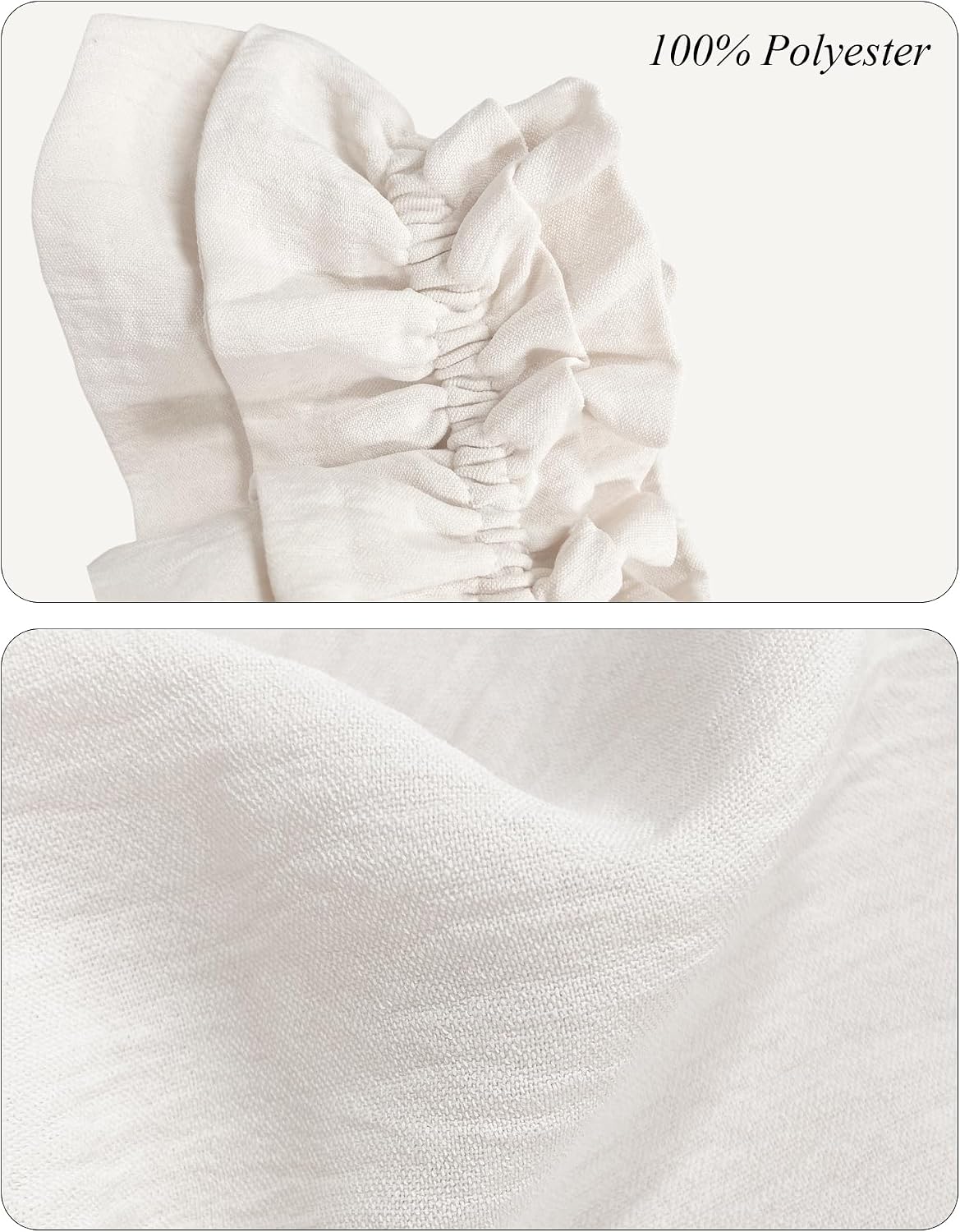 Detalle 2 de KFUBUO 2-Piece Bridal Pajama Set for Women: Soft Ruffled Tank Top & Lace-Trim Shorts