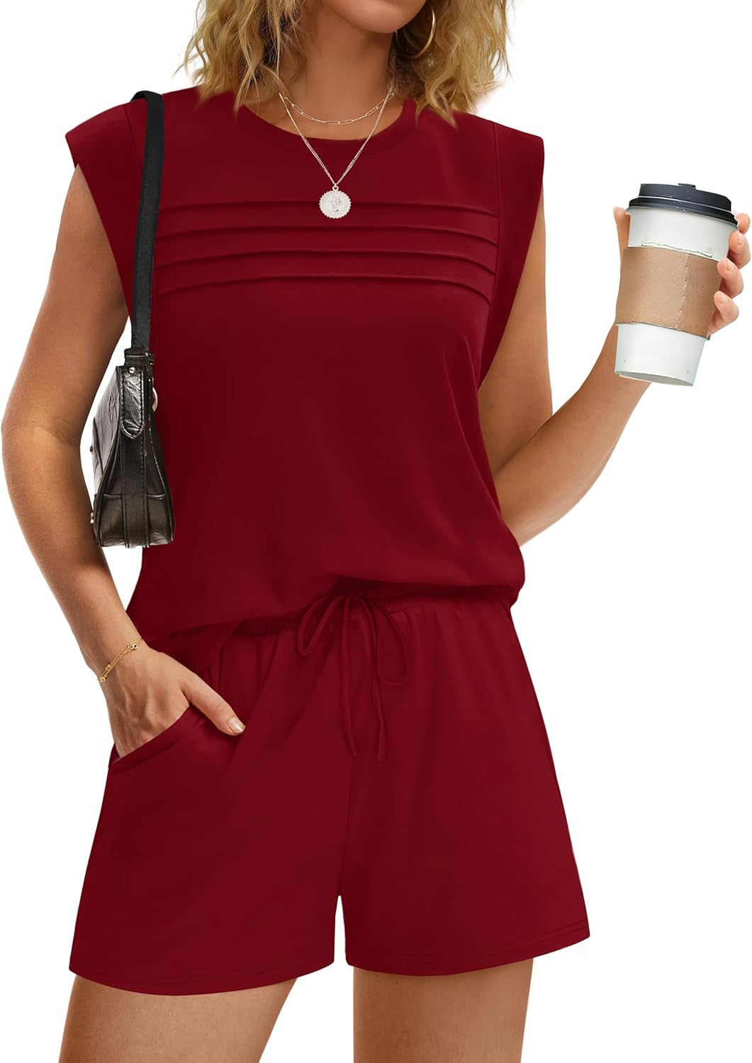 Detalle 2 de WIHOLL Two Piece Sets for Women: Trendy Short Set for Beach, Travel, and Everyday Comfort