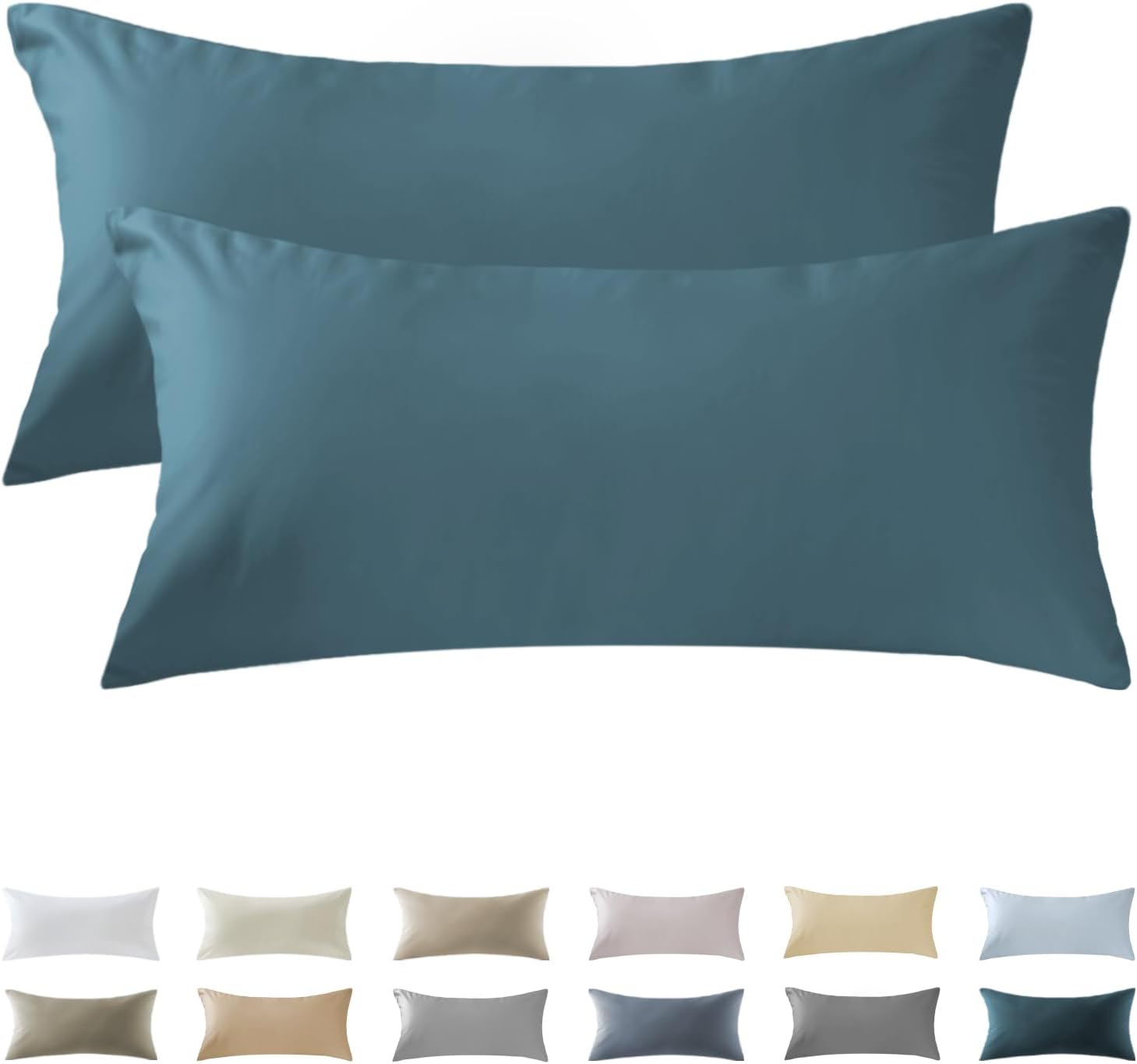 Thumbnail 6 de SOULFUL Satin Kissenbezug 40x80 (2-teilig) aus Baumwolle, mit Reißverschluss – dunkelgrau, OEKO-TEX Standard 100