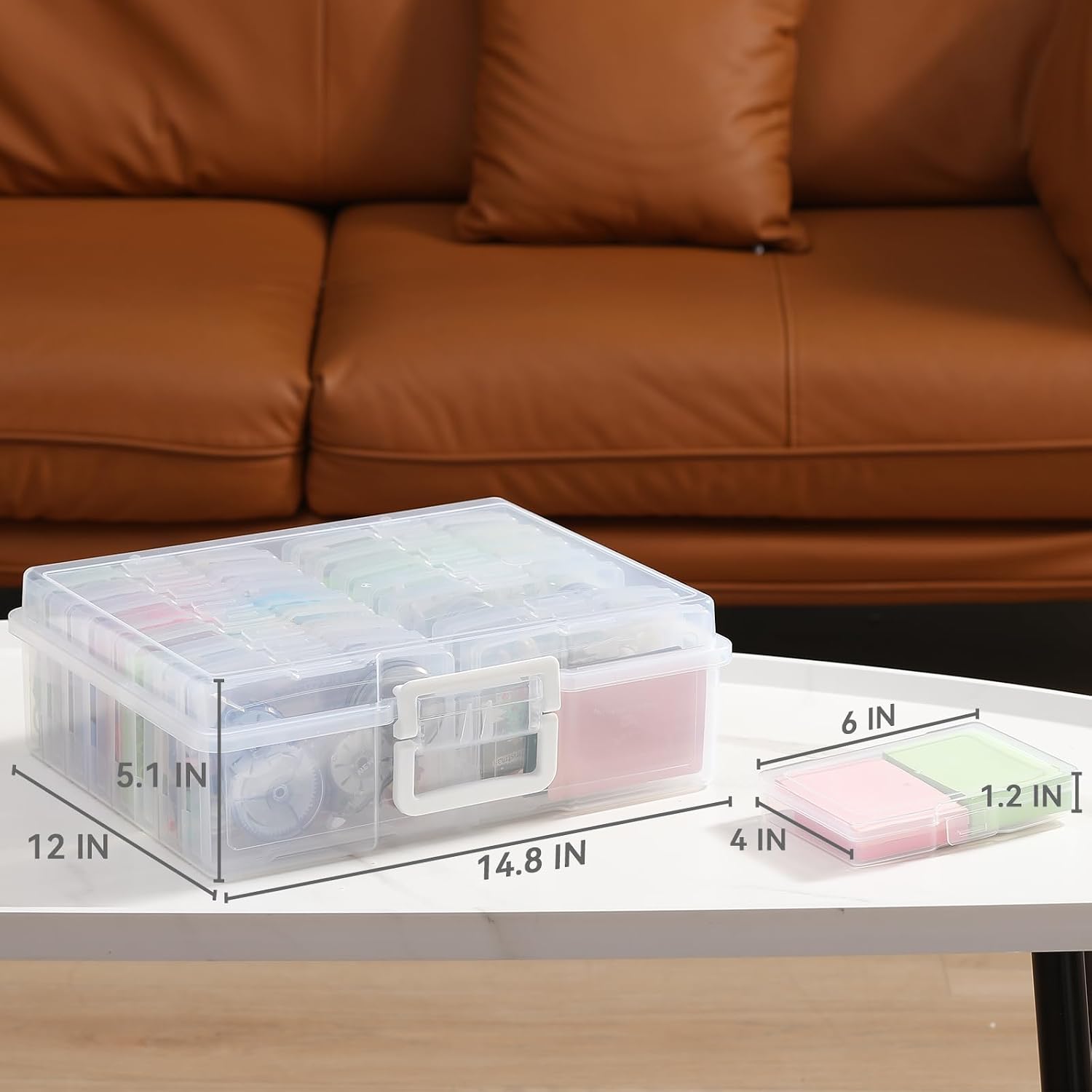Detalle 2 de novelinks NEWNL08B Photo Storage Box, 16 Clear 4" x 6" Cases