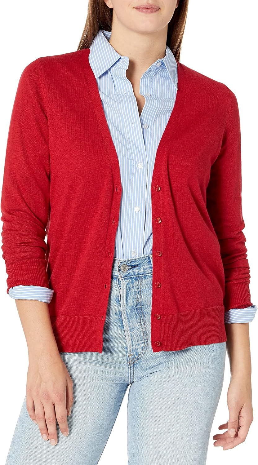 Detalle de Amazon Essentials cardigan leggero da donna con girocollo e bottoni