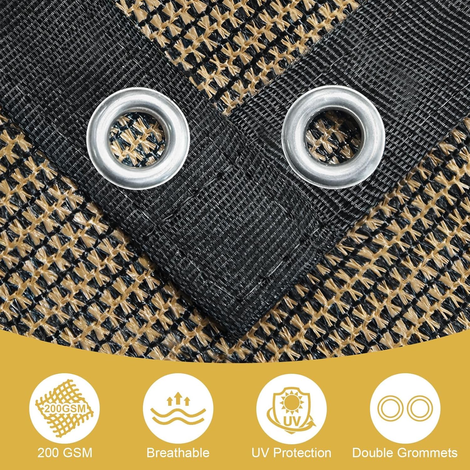 Detalle de Shade&Beyond 90% Sun Shade Cloth with Grommets (8' x 12') Pergola Shade Cover Canopy, Mocha