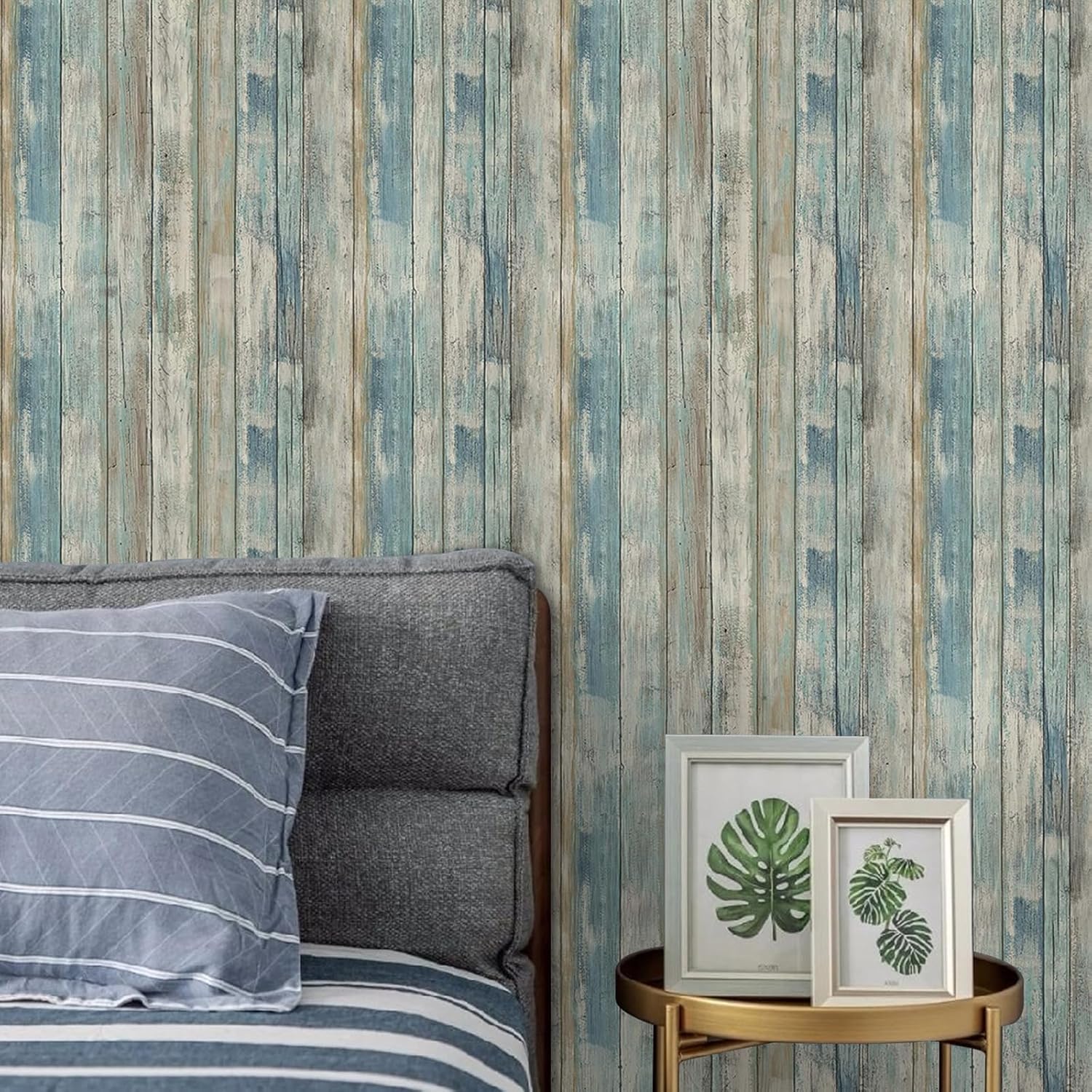 Thumbnail 3 de Hode Sticky Back Plastic Wood Effect Vinyl: Blue-Green, 30x300cm, Self-Adhesive Wallpapers for Kitchen Furnishings and Shelves