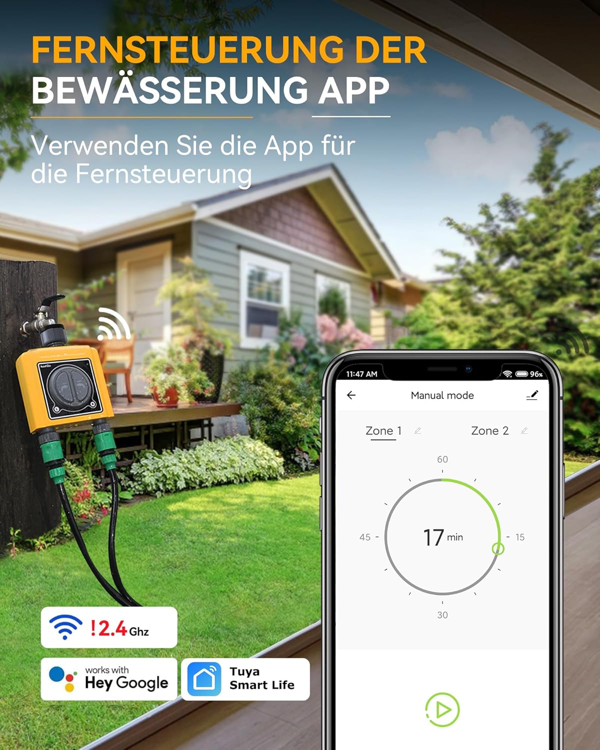 Thumbnail 3 de RAINPOINT Bewässerungscomputer WLAN 2 Ausgänge – Intelligente Gartenbewässerung mit App- und Sprachsteuerung