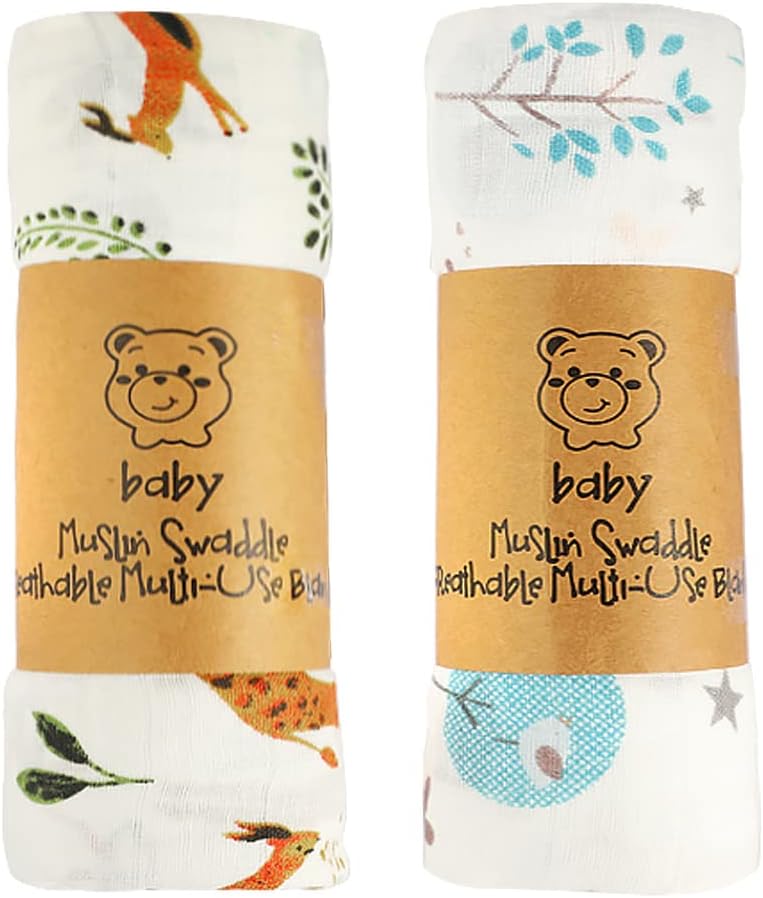 Thumbnail 5 de ALBOYI 4 Pack Baby Muslin Washcloths (Cotton Gauze) – Large Square Towels for Newborns