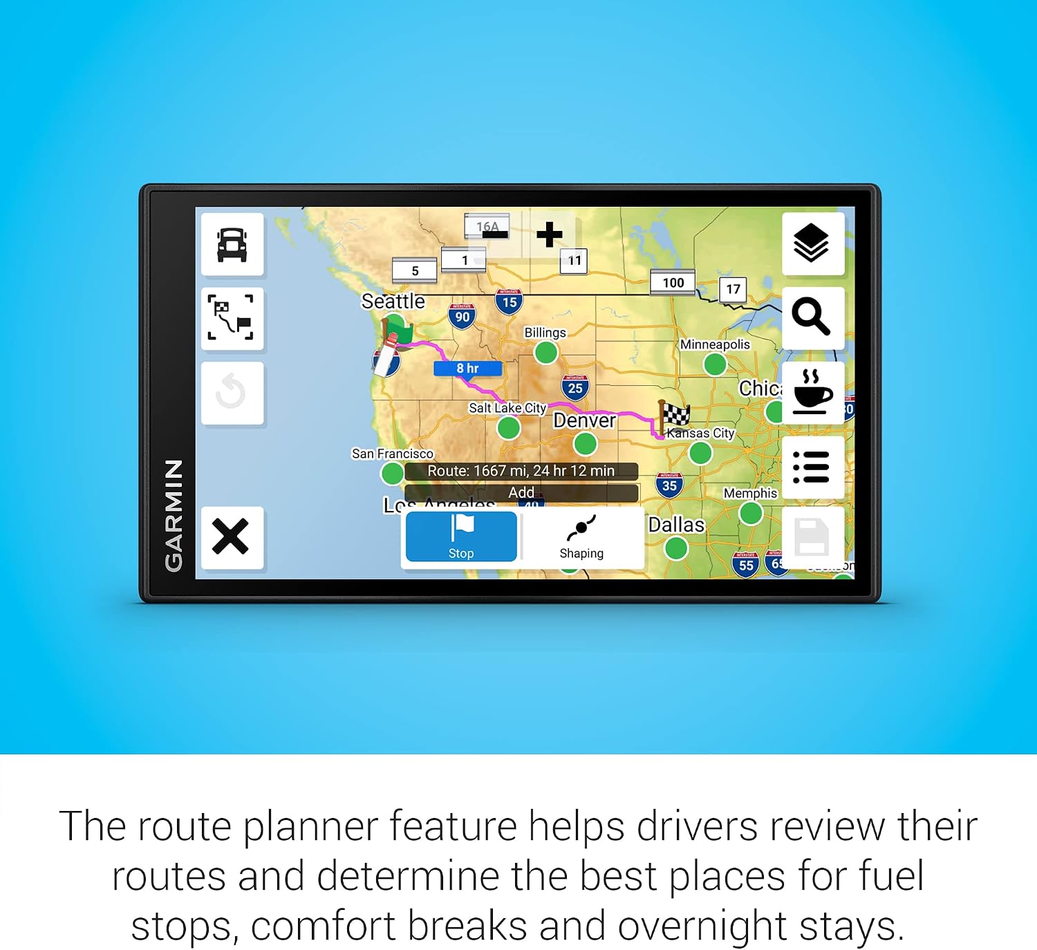 Detalle 2 de Garmin dezl OTR610 6-Inch Truck Navigator with Custom Routing and BirdsEye Imagery