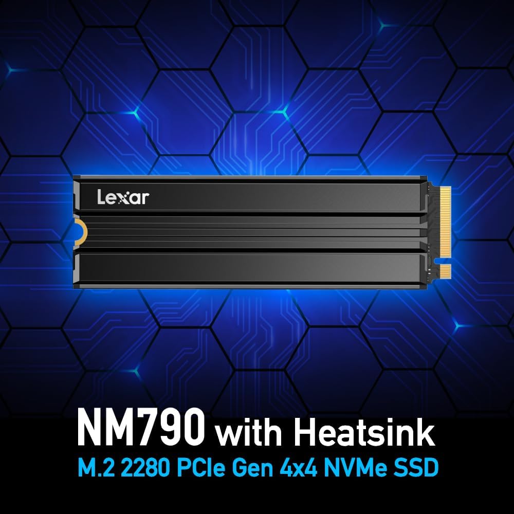 Thumbnail 1 de Lexar NM790 LNM790X001T-RN9NU 1TB NVMe SSD, Heatsink, PCIe Gen 4x4