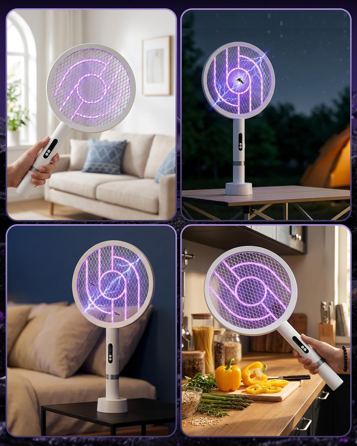 Thumbnail 6 de Molxss Electric Fly Swatter Rechargeable – 1800mAh, 4000V Mosquito Zapper with USB-C & Charging Base