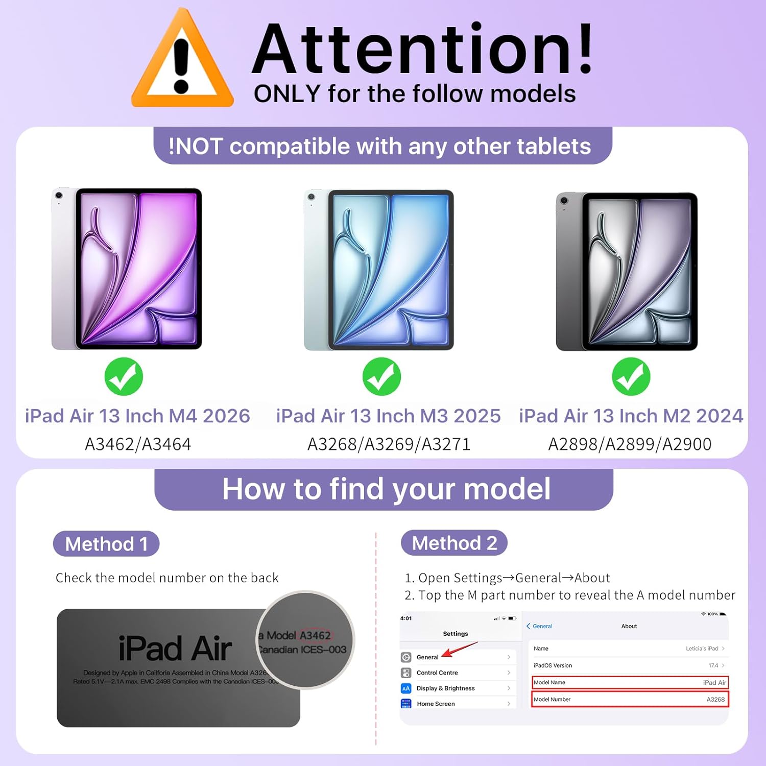 Detalle 2 de MoKo 13-Inch iPad Air Case (M4/M3/M2) with Built-in Screen Protector, Purple